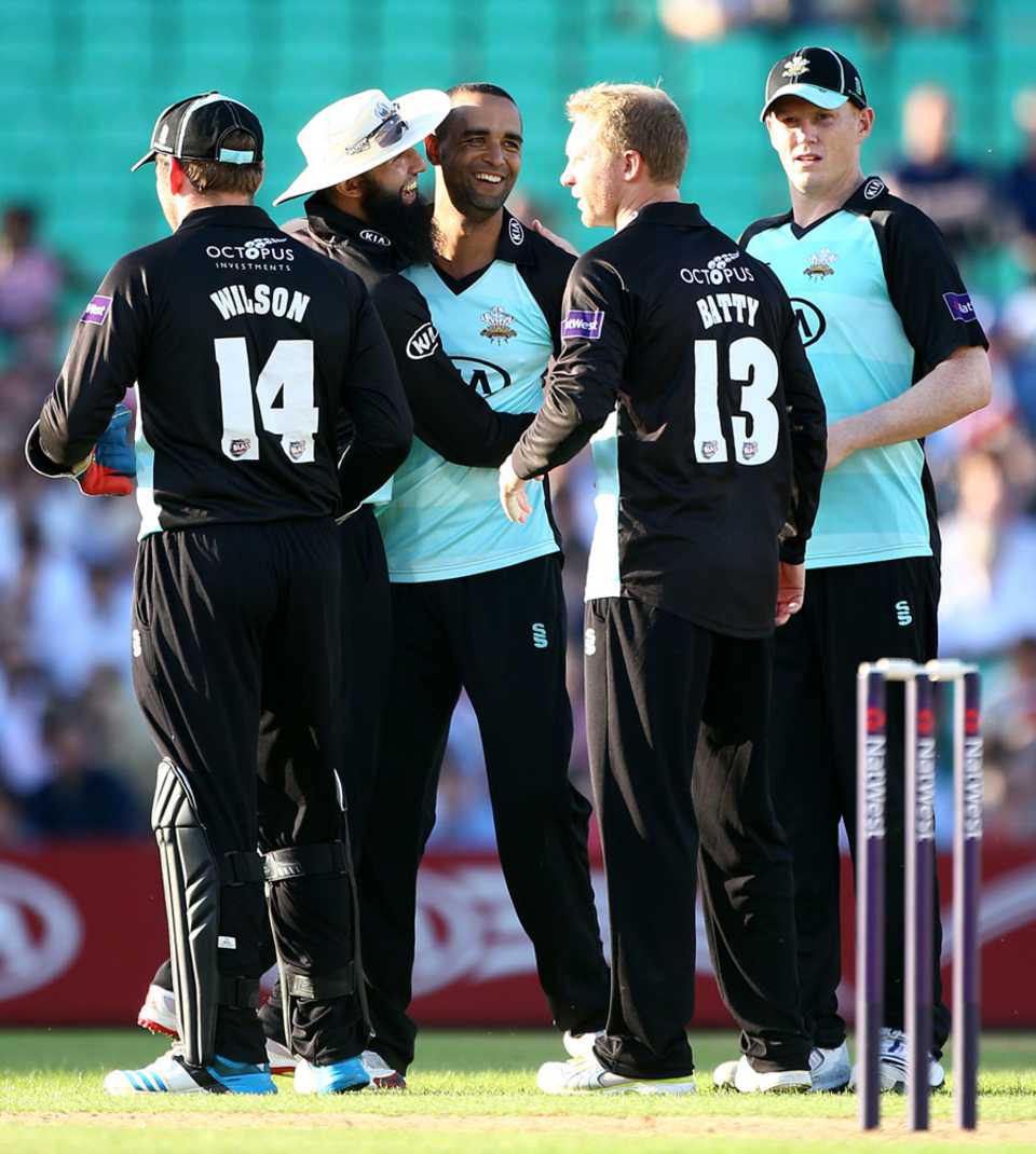 Robin Peterson claimed two wickets in an economical spell, Surrey v Sussex, NatWest T20 Blast, Southern Division, The Oval, June 13, 2014