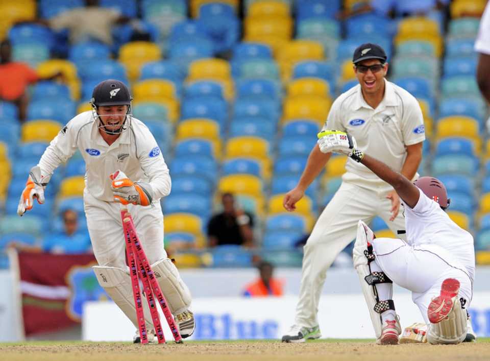 Shivnarine Chanderpaul was out stumped for the first time in Tests