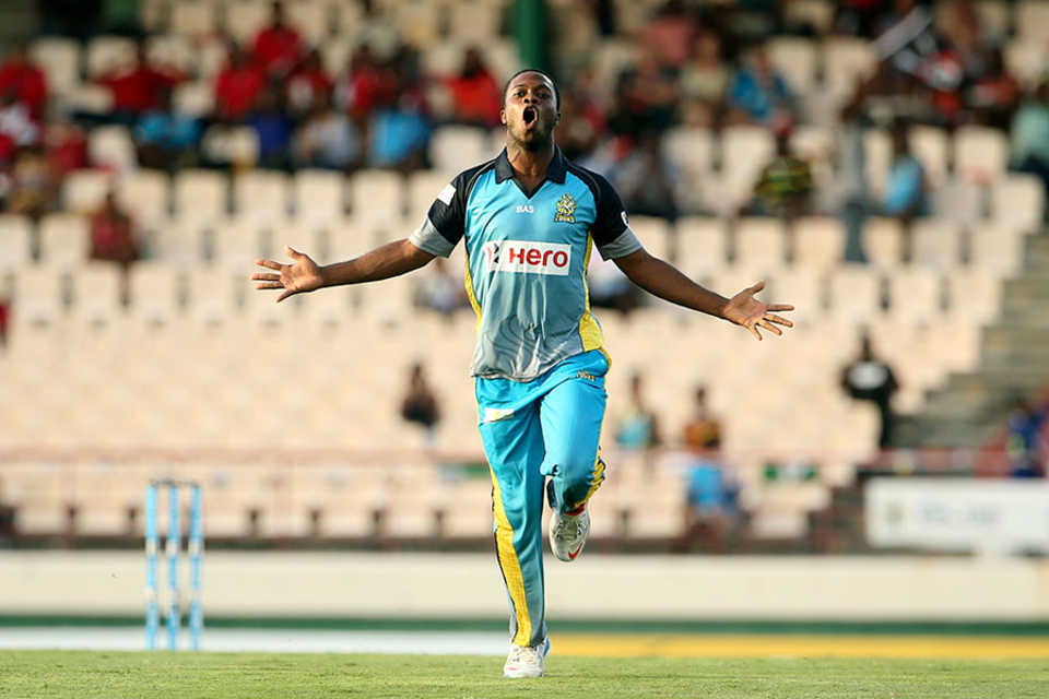 Ray Jordan took two wickets, St Lucia Zouks v Trinidad & Tobago Red Steel, CPL 2014, Gros Islet, August 2, 2014