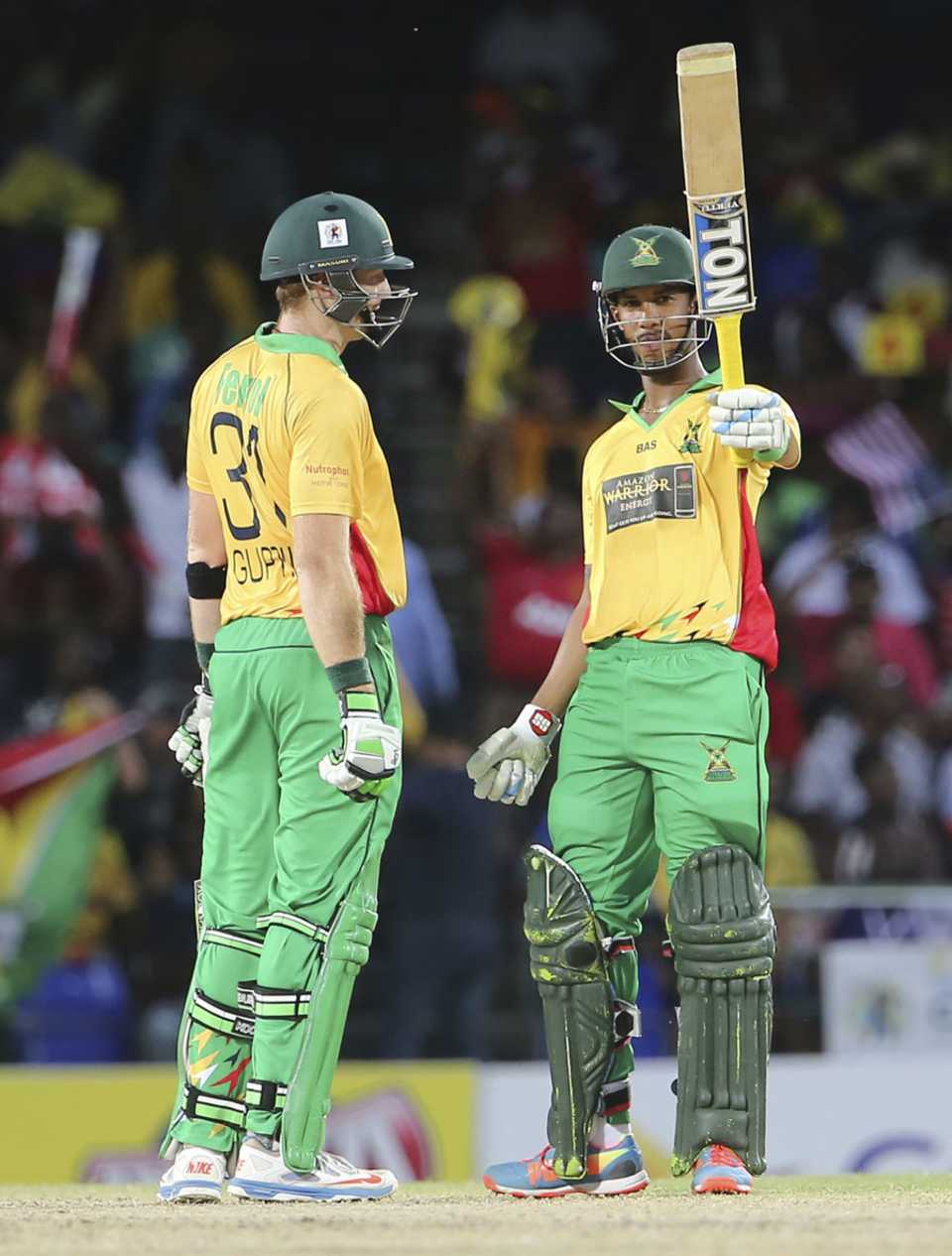 Martin Guptill and Lendl Simmons shared their third-century stand of CPL 2014