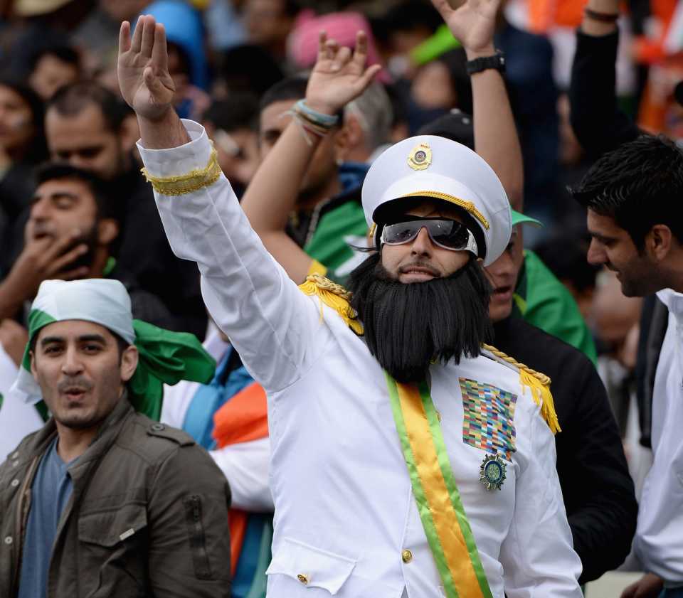 A fan is dressed as Gadaffi, India v Pakistan, Champions Trophy, Group B, Edgbaston, June 15, 2013