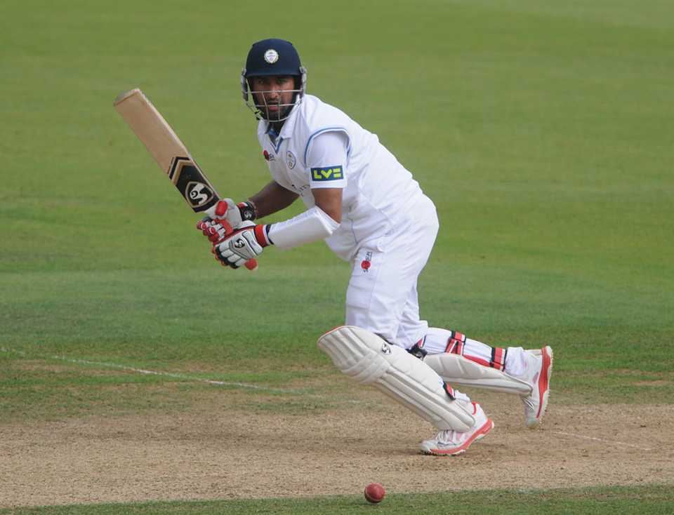 Cheteshwar Pujara made an unbeaten 90, Surrey v Derbyshire, County Championship, Division Two, The Oval, September 17, 2014