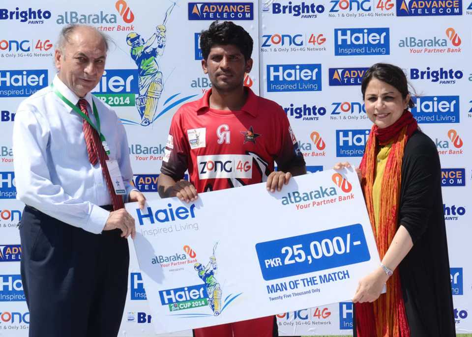 Zubair Ahmed was Man of the Match for his unbeaten ton