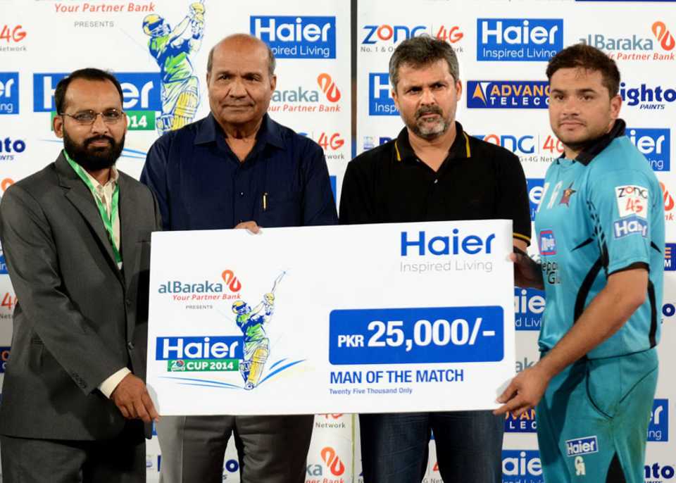 Yasim Murtaza was named Man of the Match for his 34-ball 64