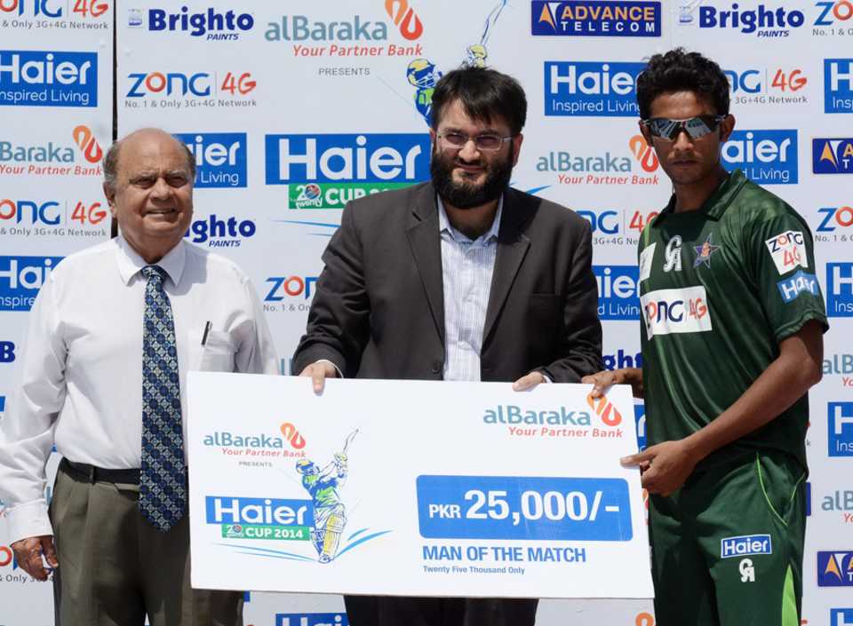 Raza Hasan was Man of the Match after claiming 3 for 16