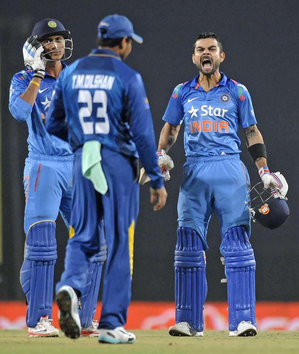 Virat Kohli celebrates India's win
