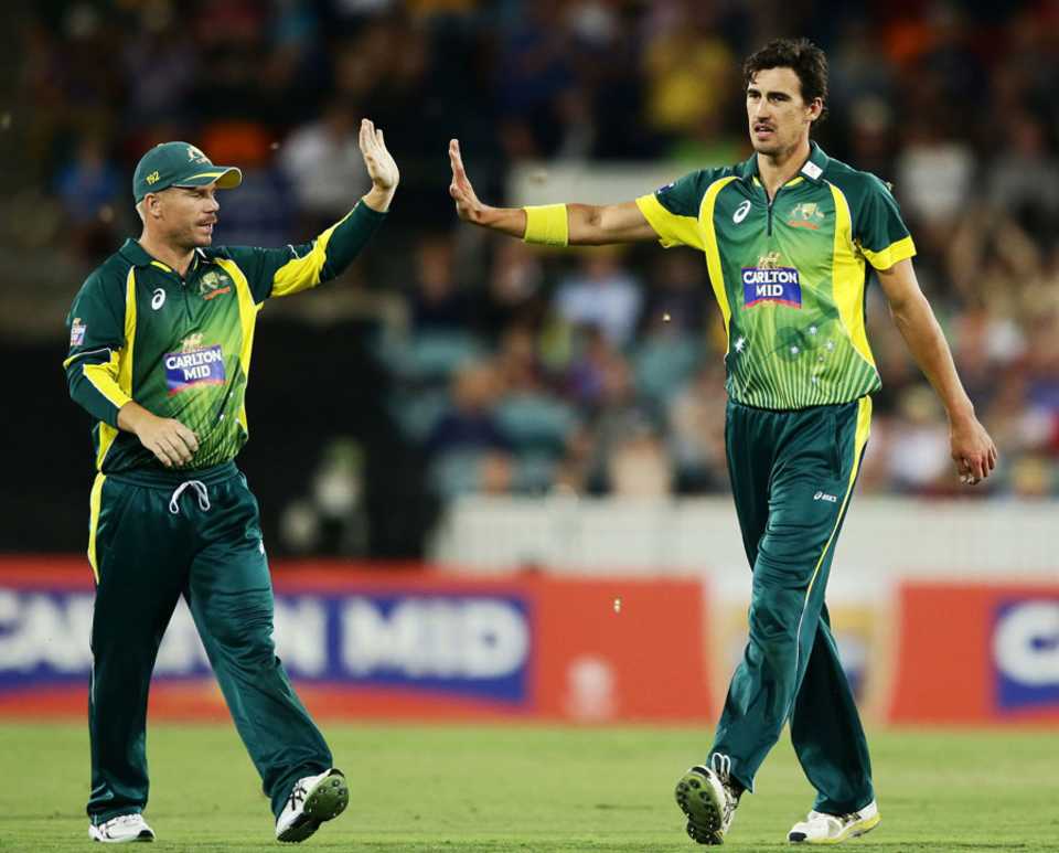 Mitchell Starc collected 4 for 32, Australia v South Africa, 3rd ODI, Canberra, November 19, 2014