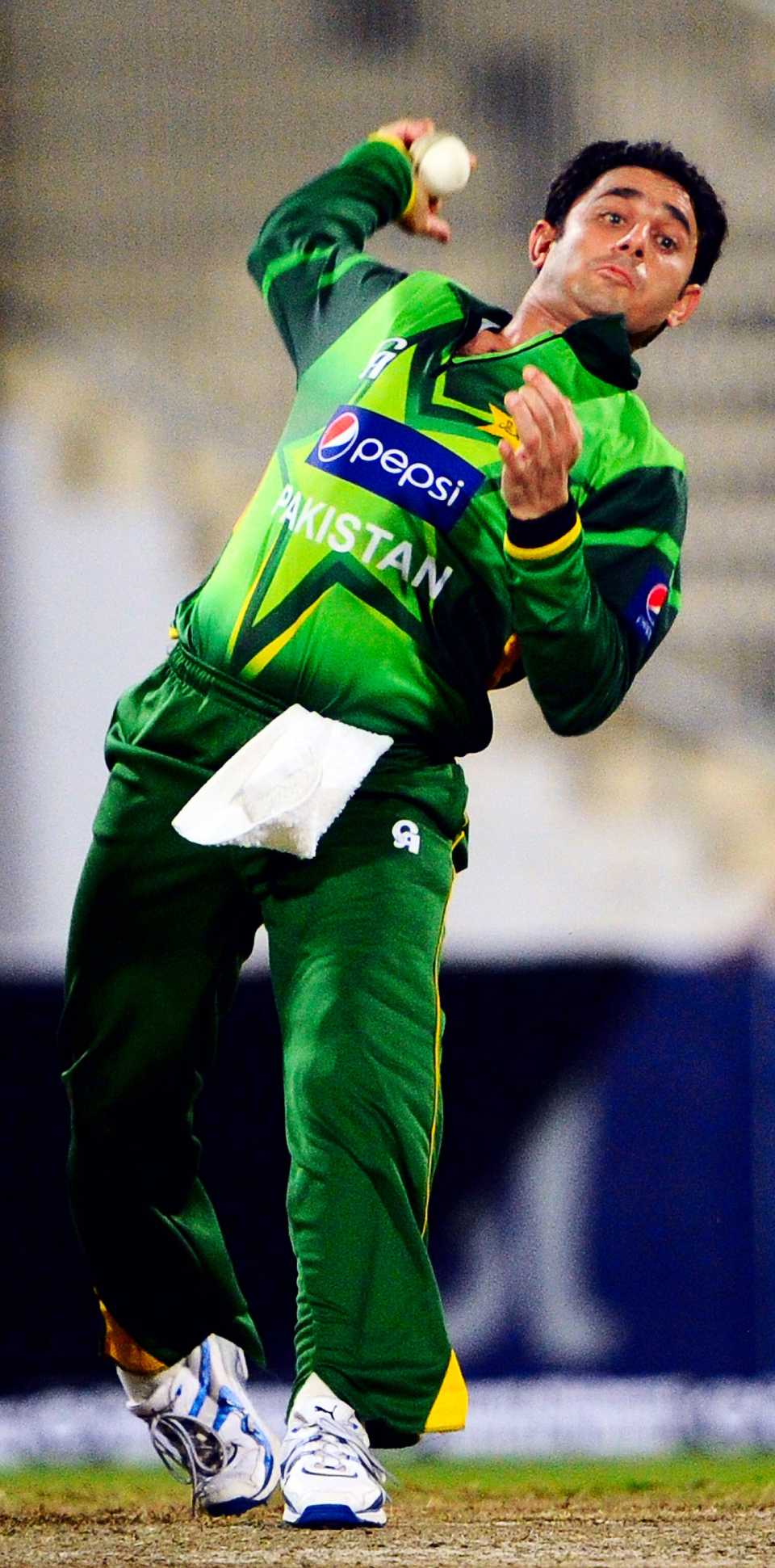 Saeed Ajmal bowls, Pakistan v Australia, 3rd ODI, Sharjah, September 3, 2012