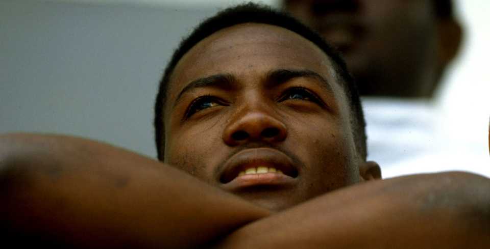 Brian Lara watches the proceedings, England v West Indies, 3rd Test, 5th day, Nottingham, July 9, 1991