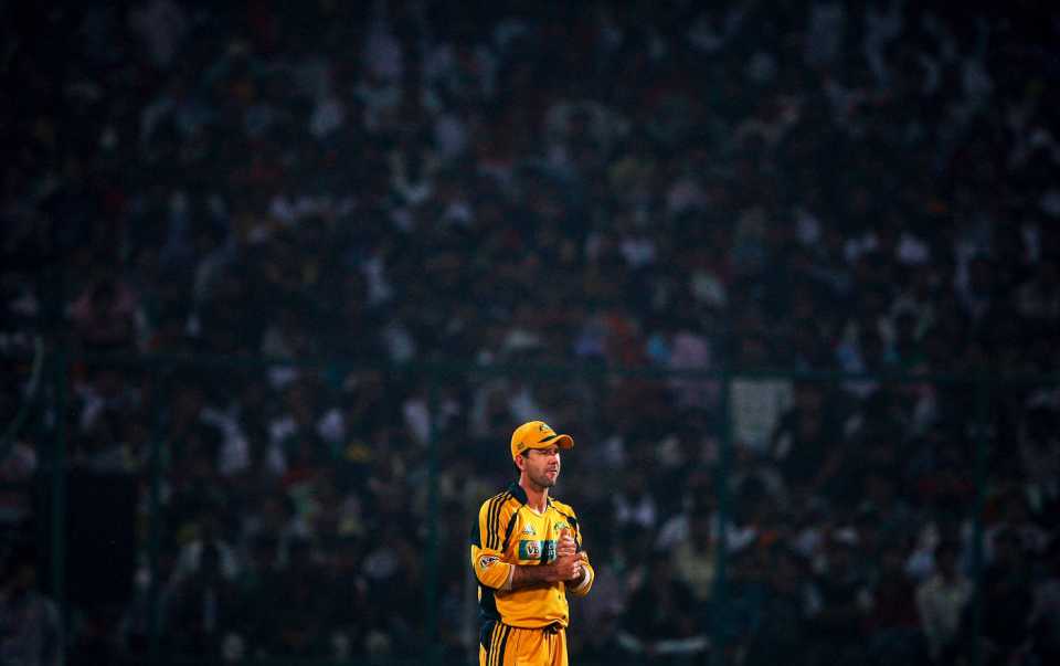 Ricky Ponting watches the proceedings, India v Australia, 3rd ODI, Delhi, October 31, 2009