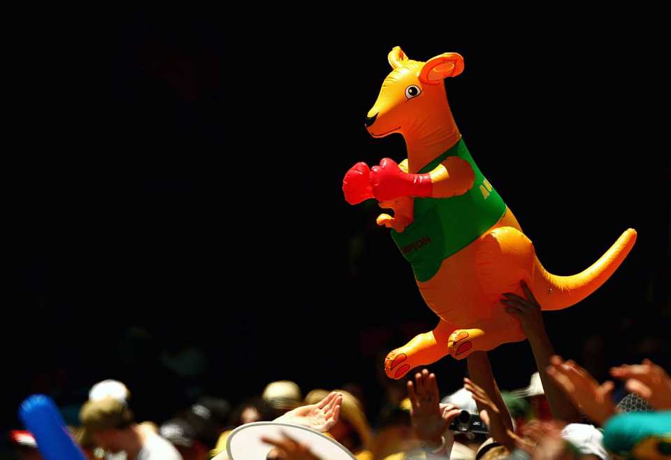 Fans toss about a boxing kangaroo, Australia v India, 1st Test, MCG, 2nd day, December 27, 2007