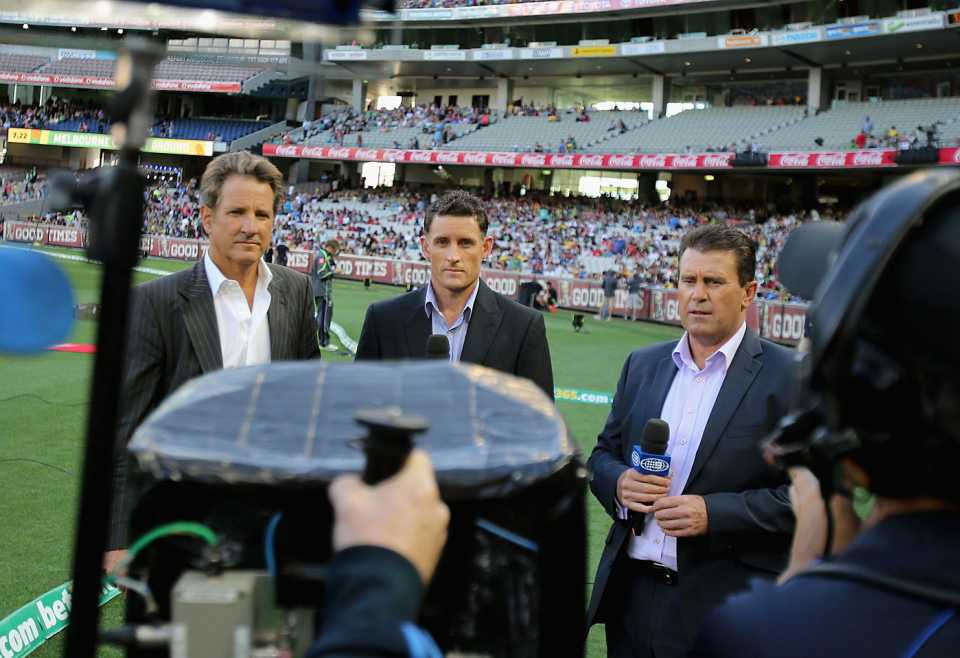 Mark Nicholas, Michael Hussey and Mark Taylor gear up for a commentary stint