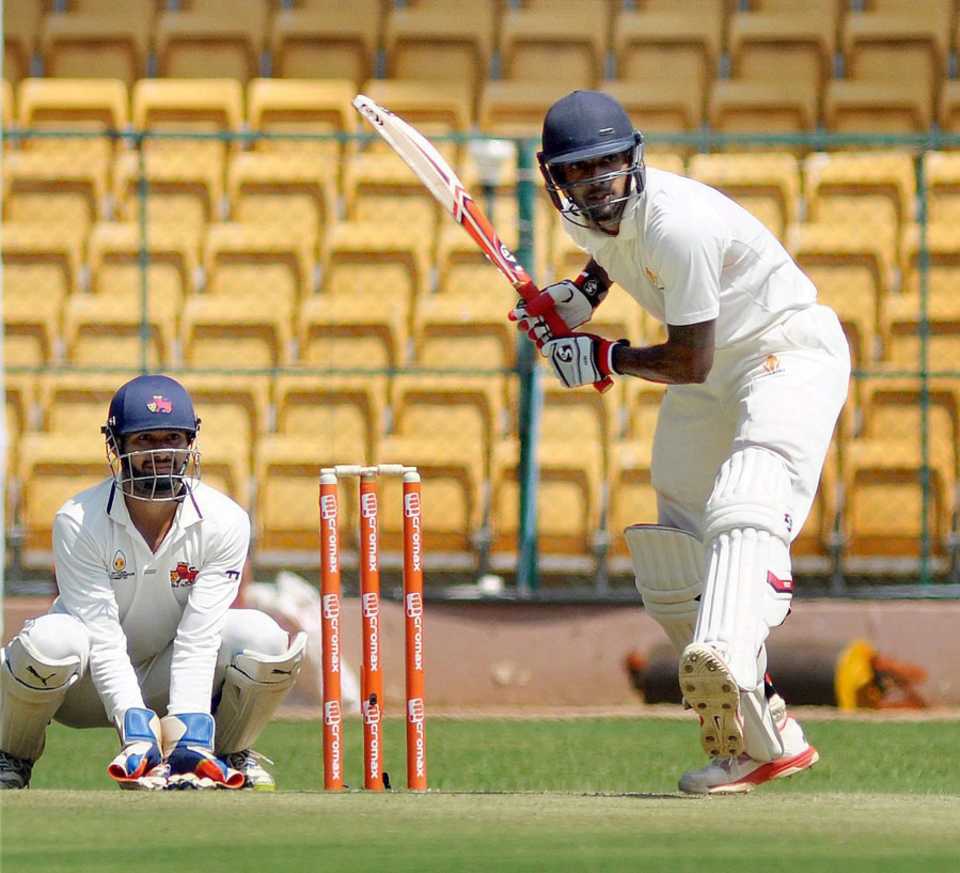 Abhimanyu Mithun's first-class best of 89 helped Karnataka set Mumbai a challenging target