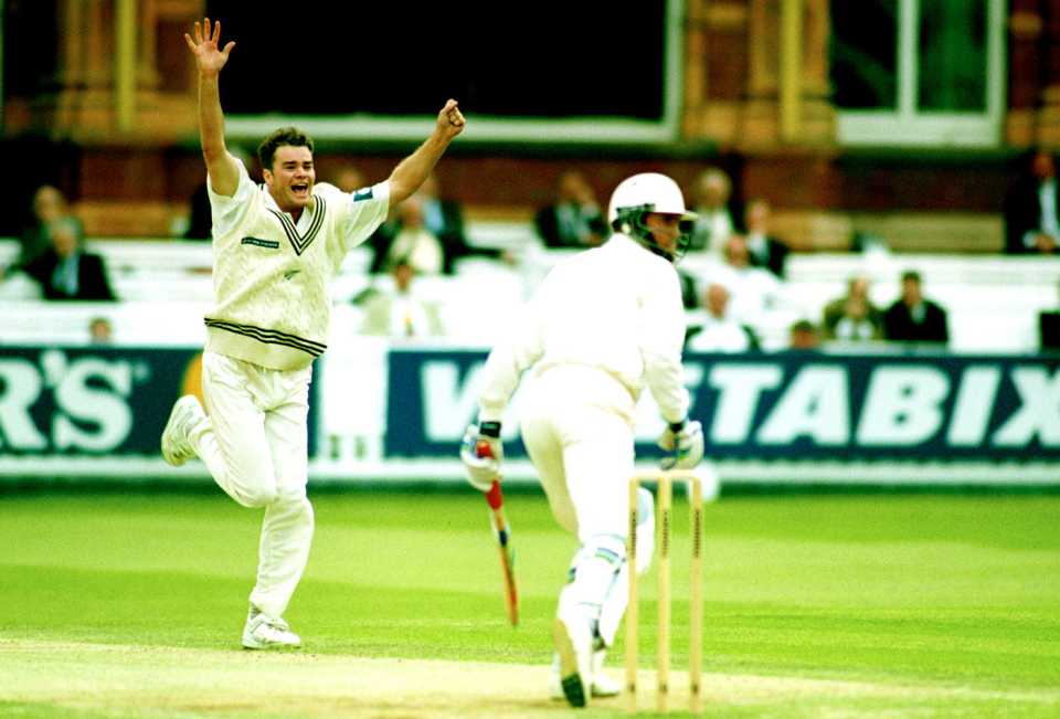 Dion Nash celebrates the wicket of Alec Stewart