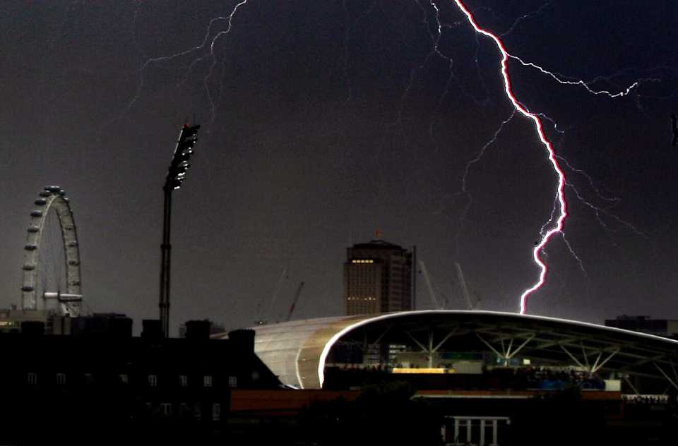 Lightning strikes over The Oval