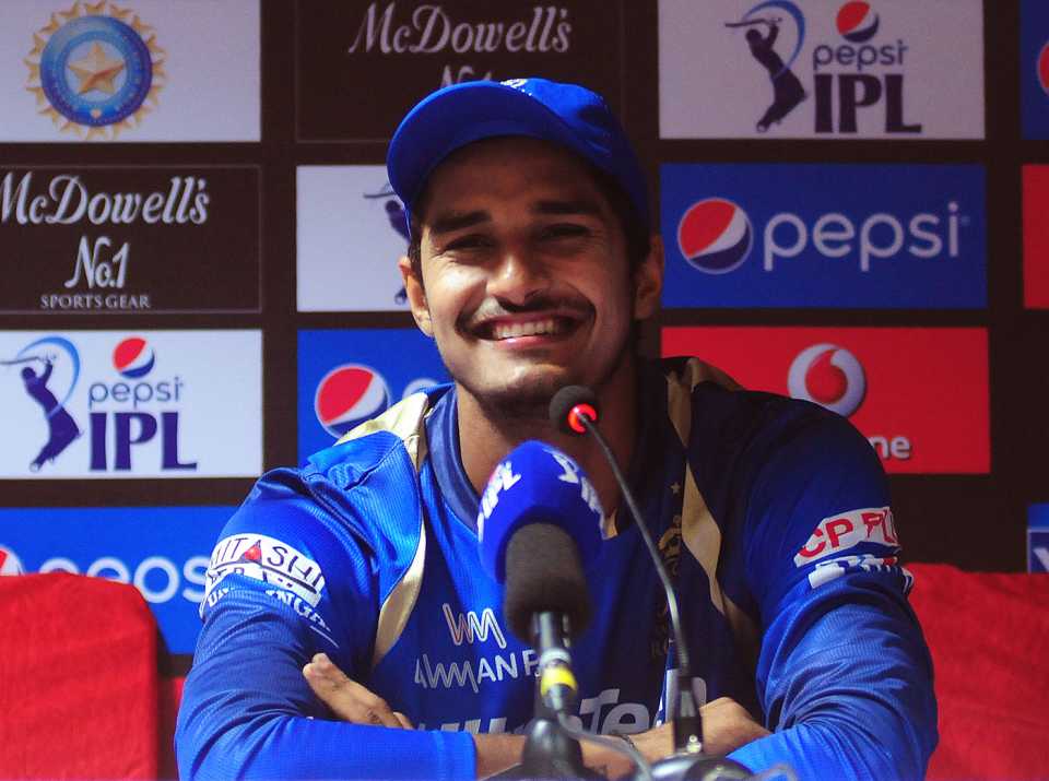 Deepak Hooda at the press conference after his match-winning knock