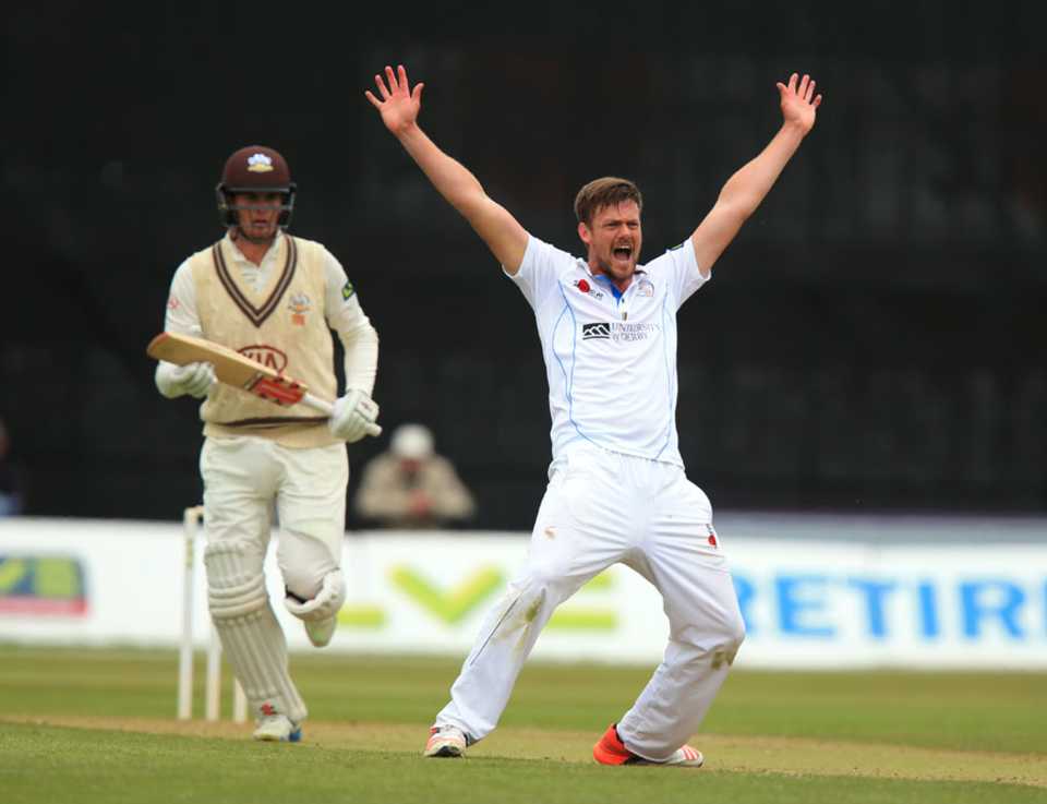 Wayne White appeals for a wicket