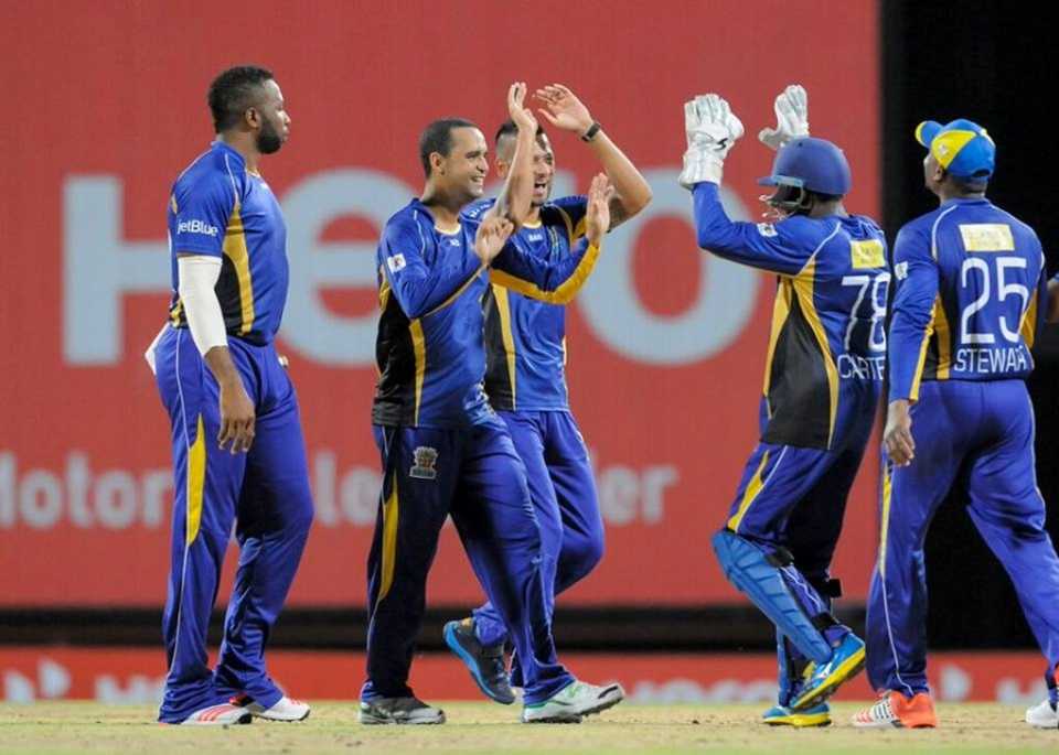 Robin Peterson took three wickets to derail the chase, Barbados Tridents v Jamaica Tallawahs, Bridgetown, June 23, 2015