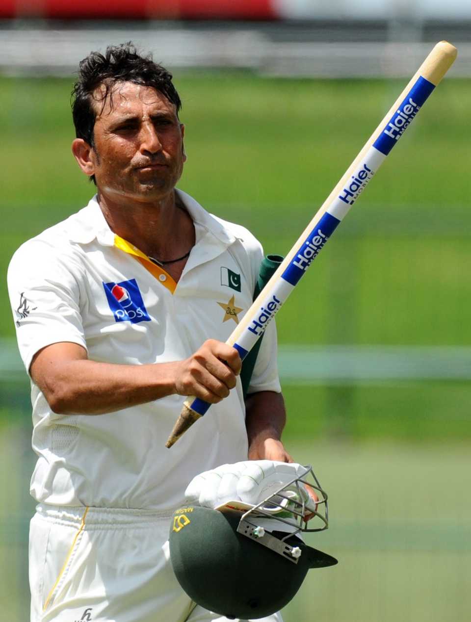 The hero: Younis Khan after his side clinched the series 2-1