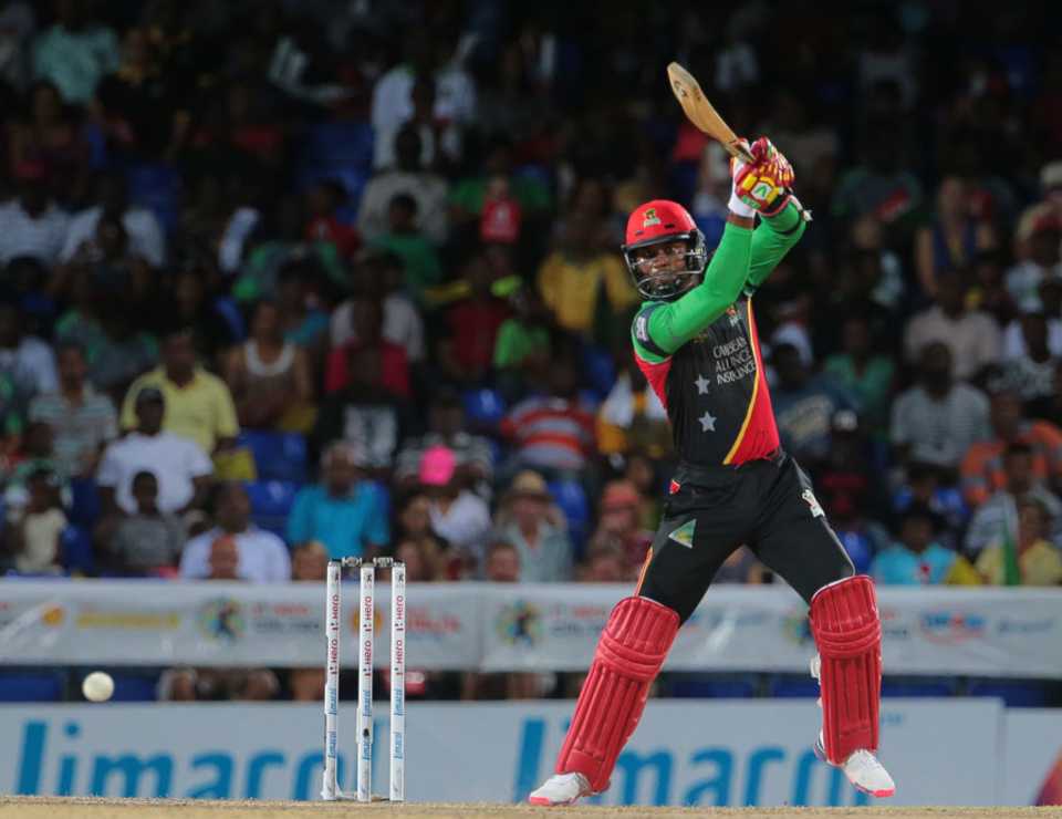 Marlon Samuels hit two sixes and six fours in his 61, St Kitts and Nevis Patriots v Guyana Amazon Warriors, CPL 2015, Basseterre, July 8, 2015