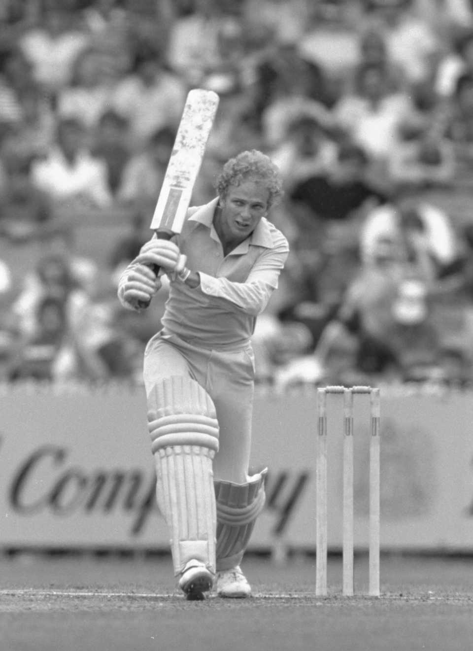 David Gower bats, Australia v England, Benson & Hedges World Series Cup, Melbourne, January 23, 1983