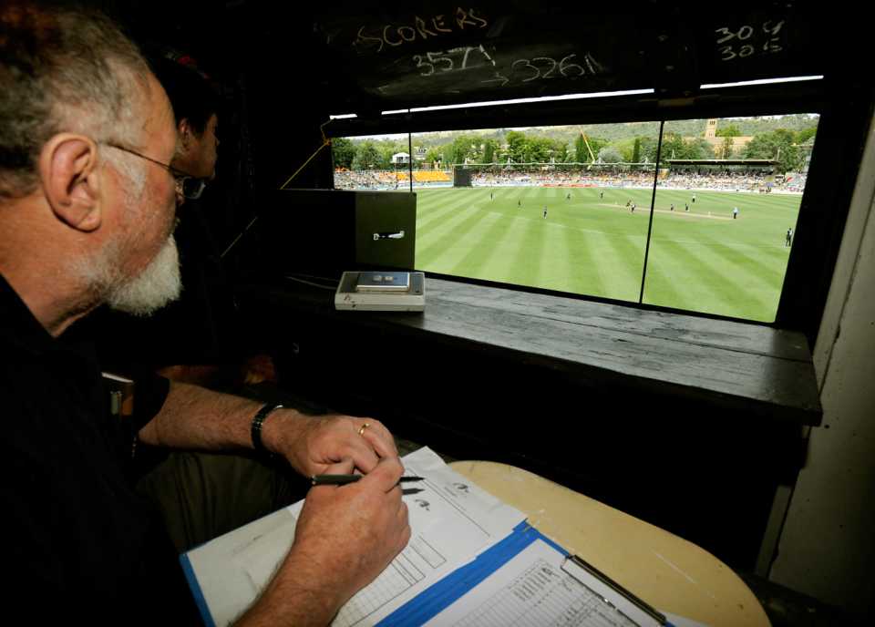 A scorer watches England play the Prime Minister's XI, Prime Minister's XI v England, Canberra, January 10, 2011