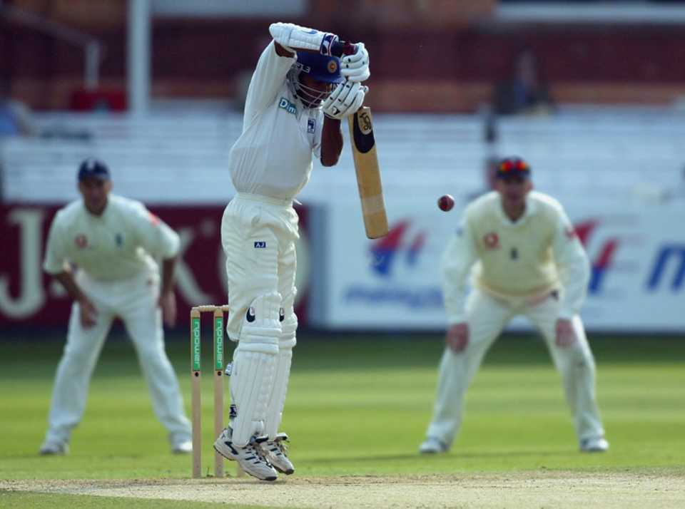 Kumar Sangakkara fends one on the off side, England v Sri Lanka, 1st Test, Lord's, May 20, 2002