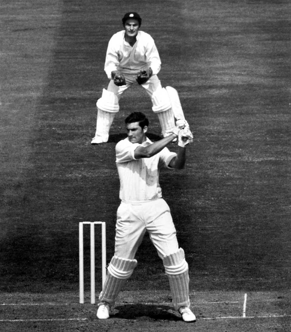 Richard Collinge plays a shot, England v New Zealand, 2nd Test, Trent Bridge, 1st day, August 7, 1969
