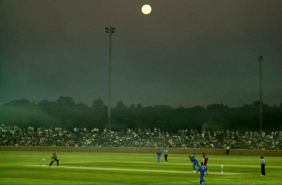 The moon shines during England's tour match, North West v England XI, Potchefstroom, January 20, 2000