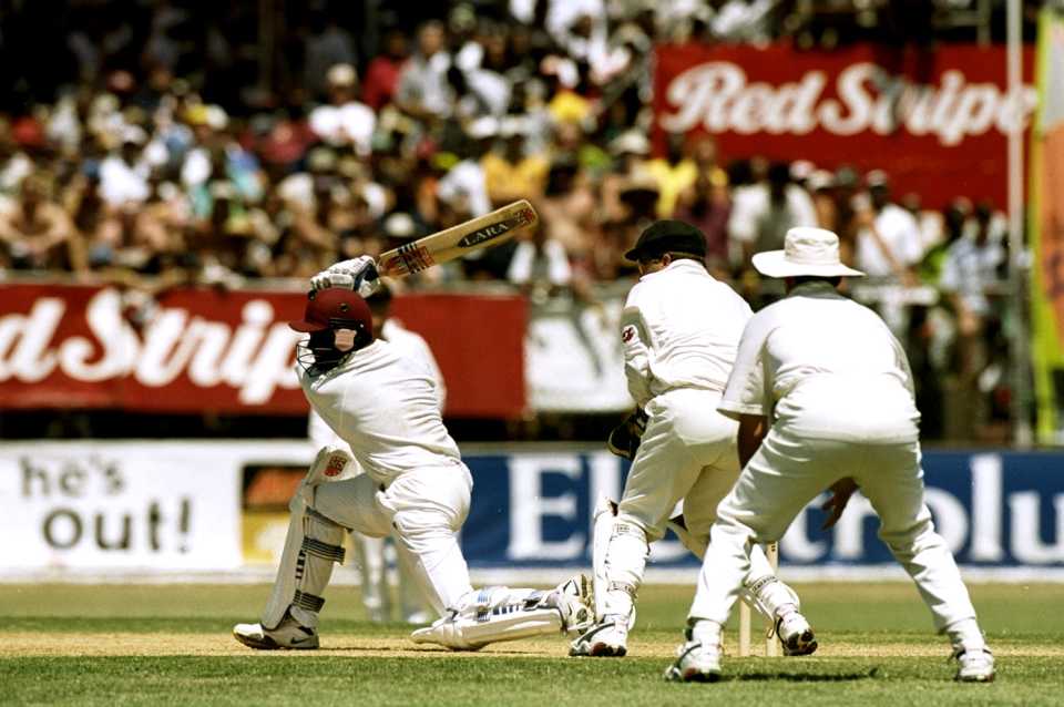 Brian Lara drives, West Indies v Australia, 2nd Test, Kingston, 2nd day, March 14, 1999