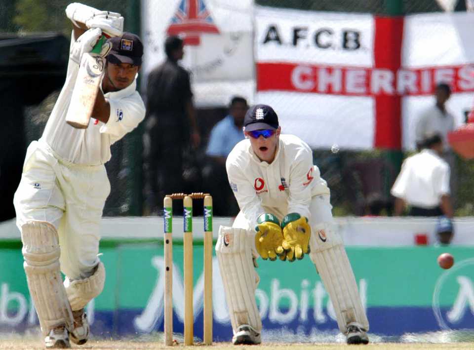 Kumar Sangakkara drives, Sri Lanka v England, first Test, day two, Galle, December 3, 2003