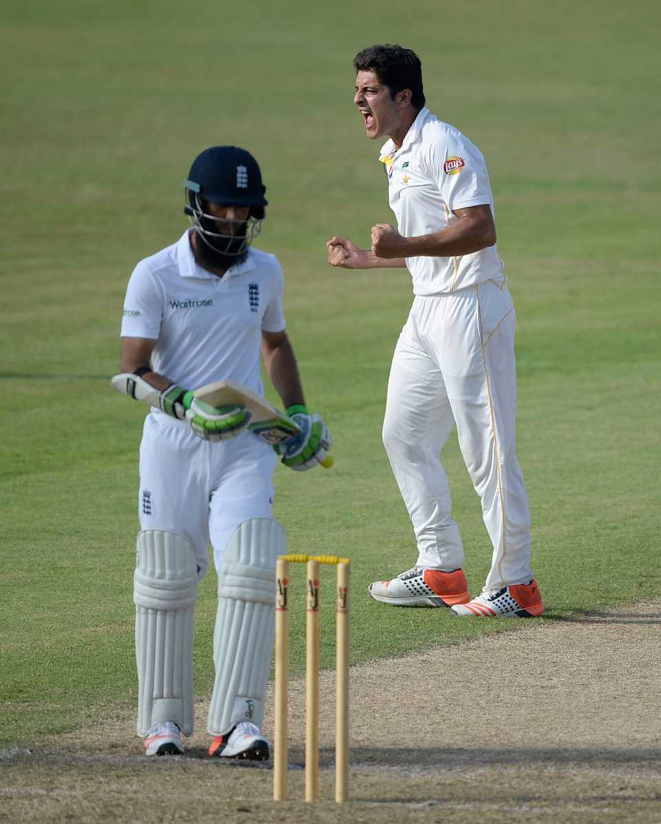 Moeen Ali fell to Mir Hamza in his second knock