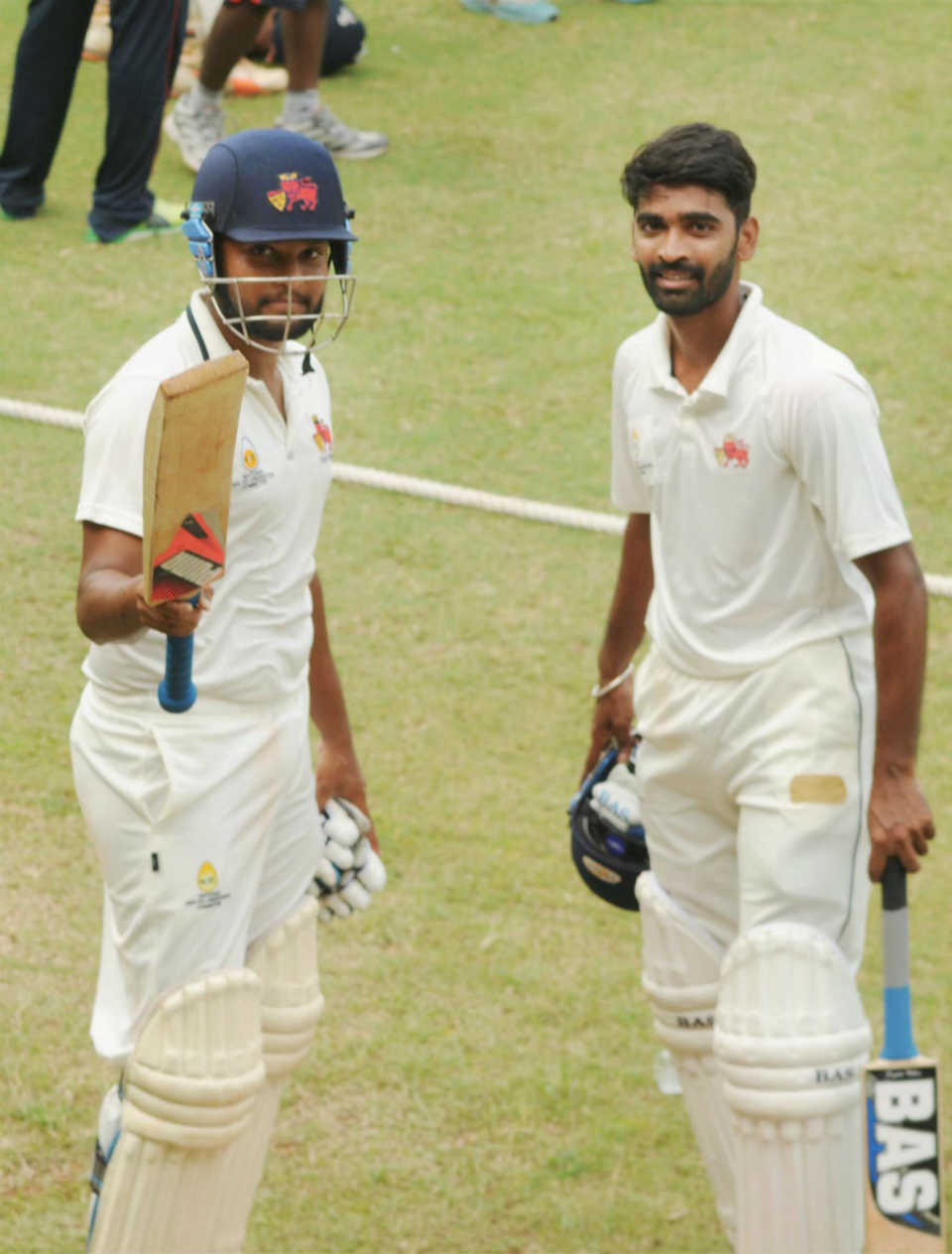 Balwinder Singh Sandhu and Vishal Dabholkar after their team's close win