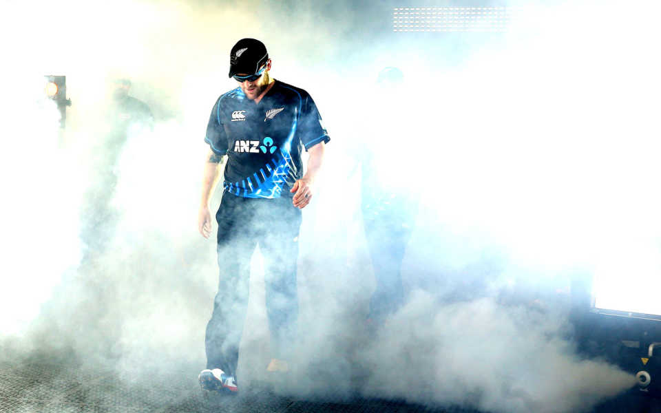 Brendon McCullum walks onto the field, New Zealand v West Indies, 2nd T20, Wellington, January 15, 2014