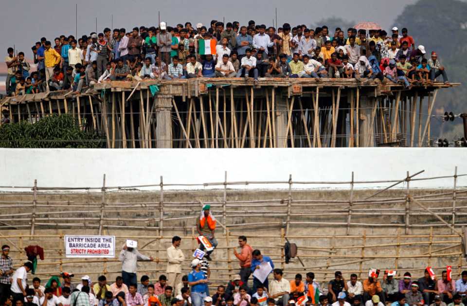 Fans take in the first match in Guwahati for two years, India v New Zealand, 1st ODI, Guwahati, November 28, 2010