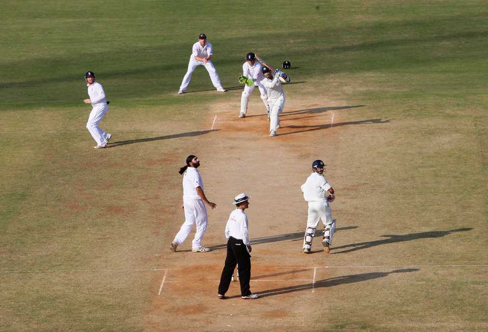 Virender Sehwag hits a six, India v England, first Test, day four, Chennai, December 14, 2008 