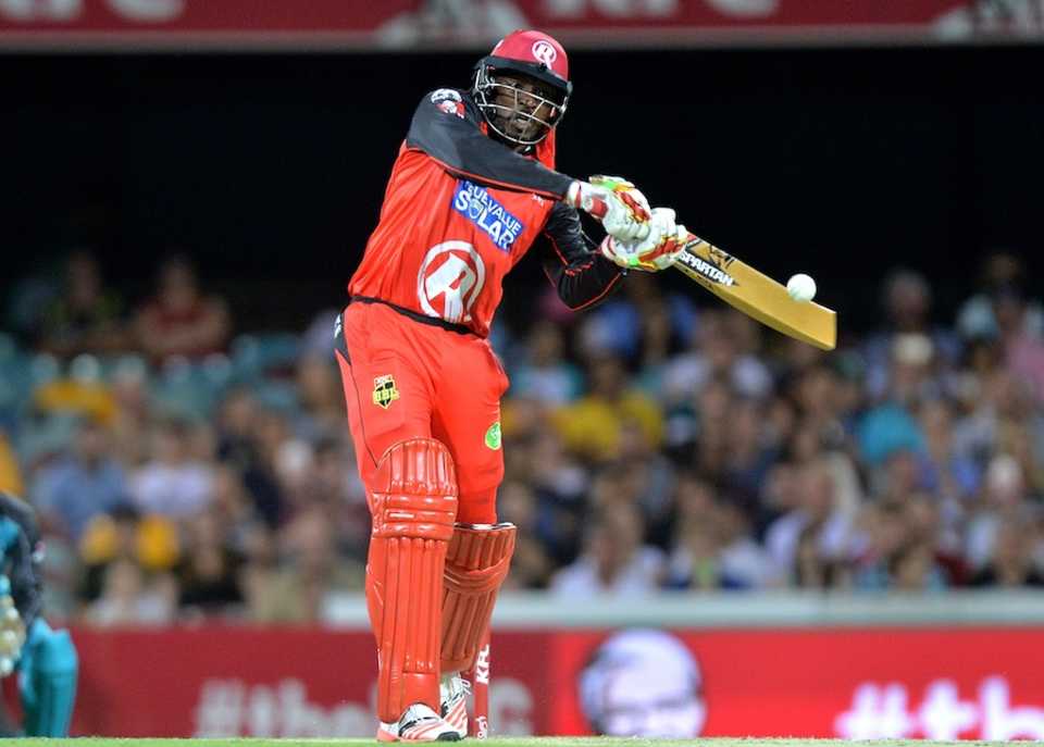 Chris Gayle made a boundary-laden 23 with a gold coloured bat