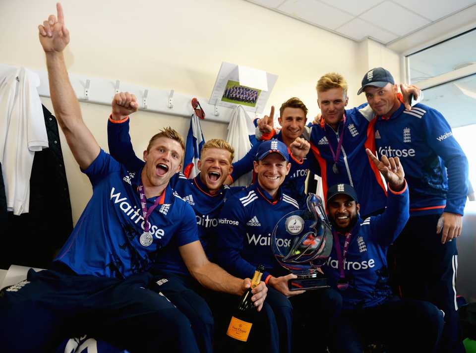 England celebrate their series win over New Zealand