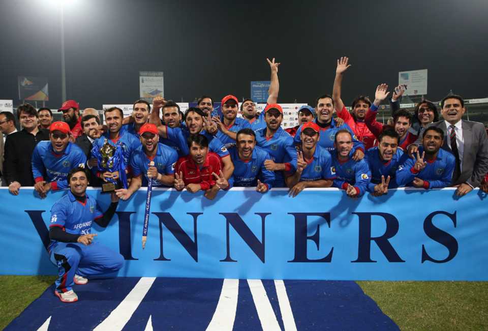 The Afghanistan team pose for a photograph