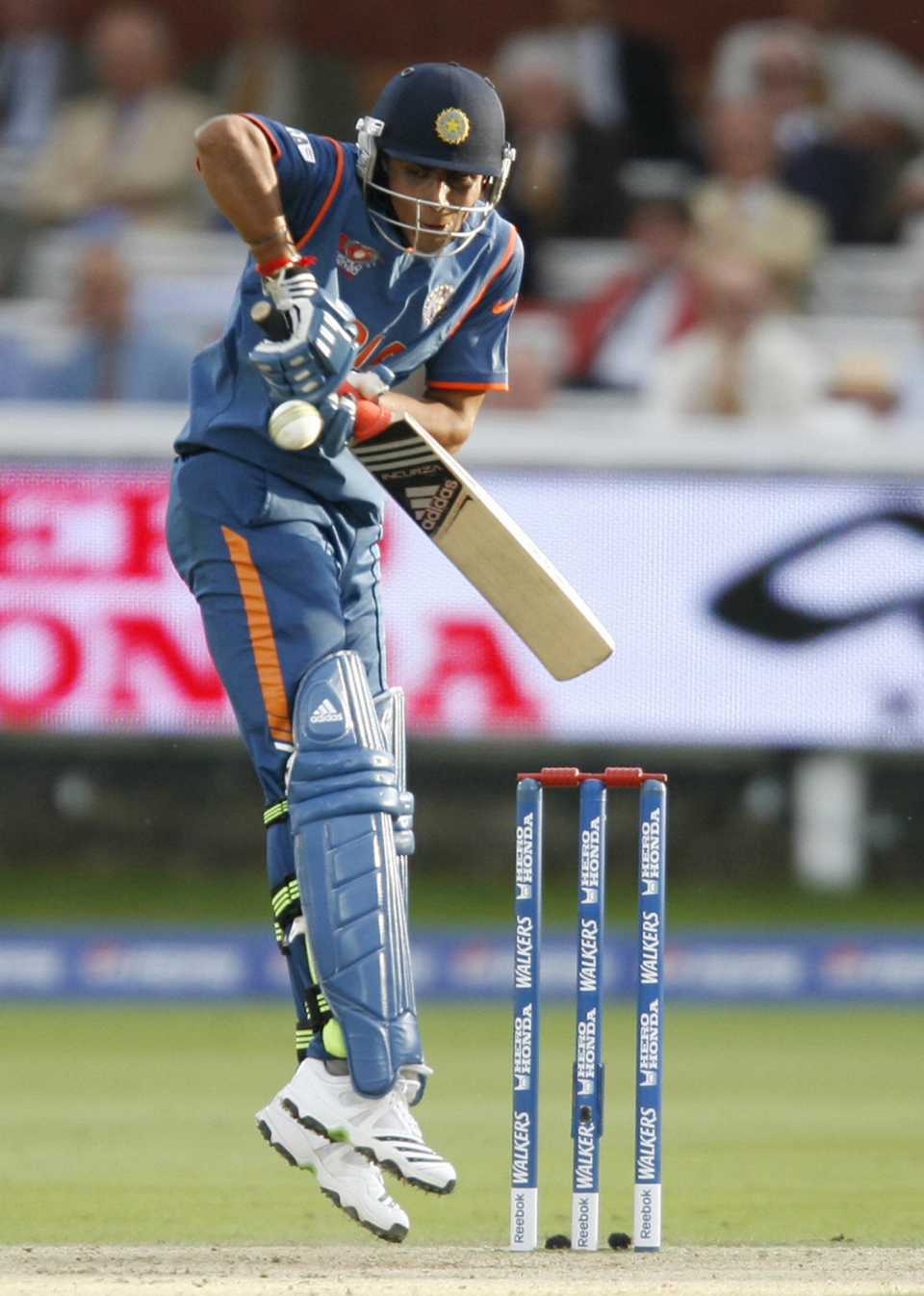Ravindra Jadeja plays at a lifter, England v India, ICC World Twenty20, Lord's, June 14, 2009