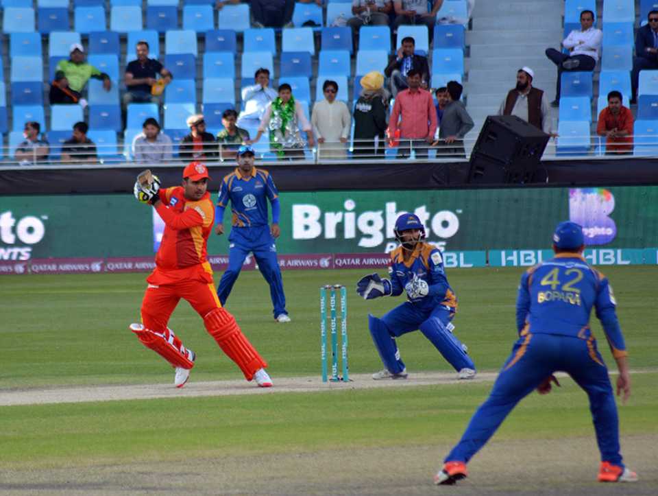 Sharjeel Khan guides the ball through the off side
