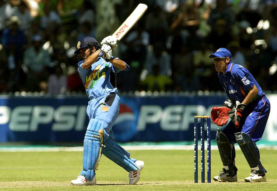 Sachin Tendulkar drives, India v Namibia, World Cup, Pietermaritzburg, February 23, 2003