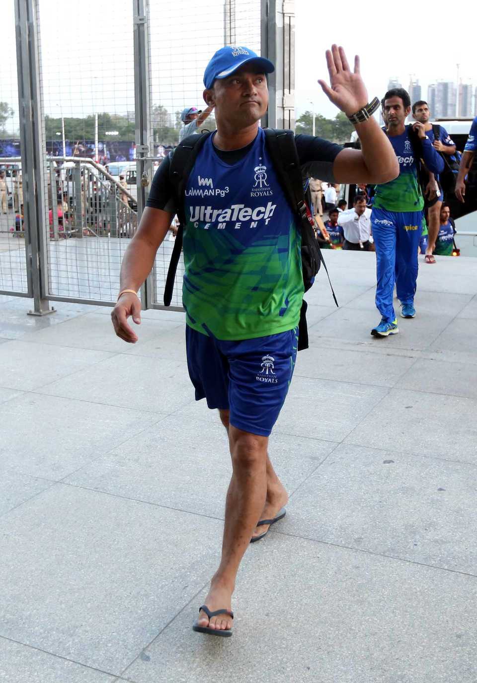 Pravin Tambe arrives for a match