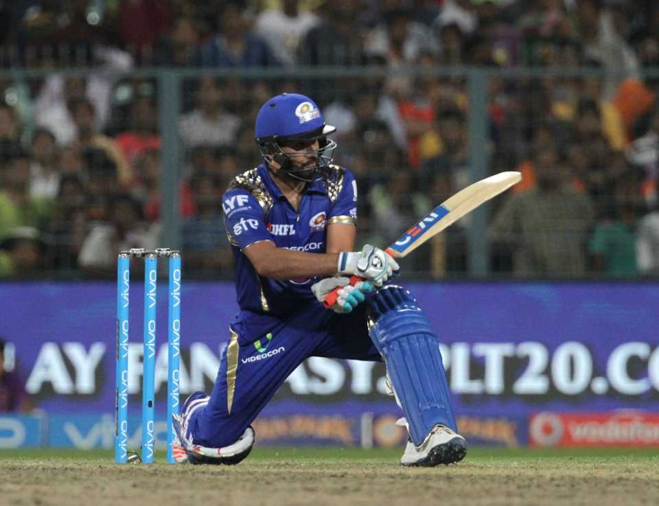 Rohit Sharma uses the sweep to good effect