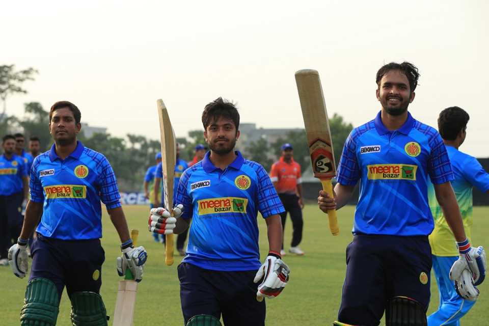 Jubair Hossain (middle) and Saqlain Sajib (right) strung a match-winning 31 runs for the ninth wicket