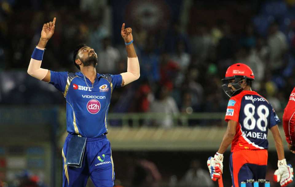 Krunal Pandya capped off his splendid night by taking Daredevils' final wicket