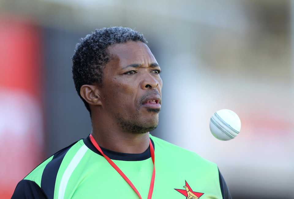 Makhaya Ntini watches the first ODI from the sidelines