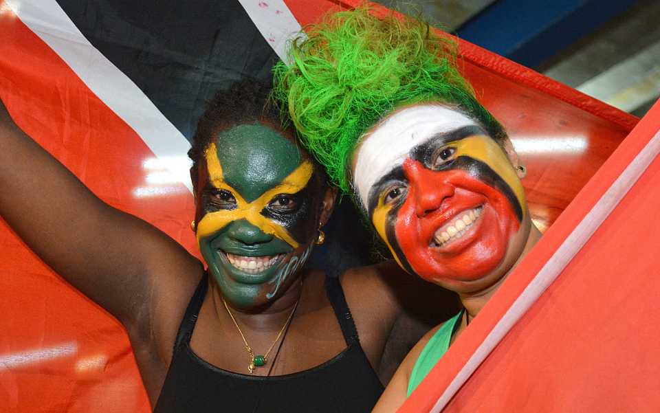 Fans of the Jamaica and Guyana teams at the final