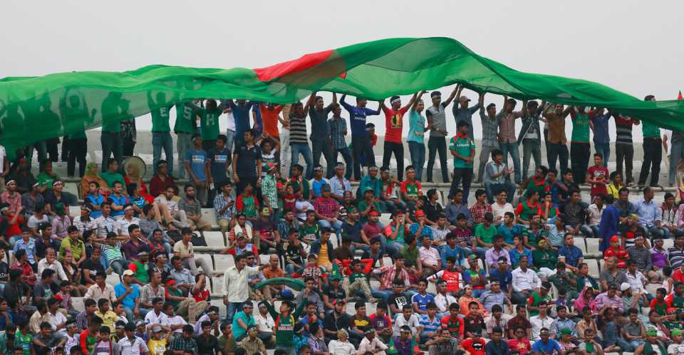 Bangladesh fans cheer for the team