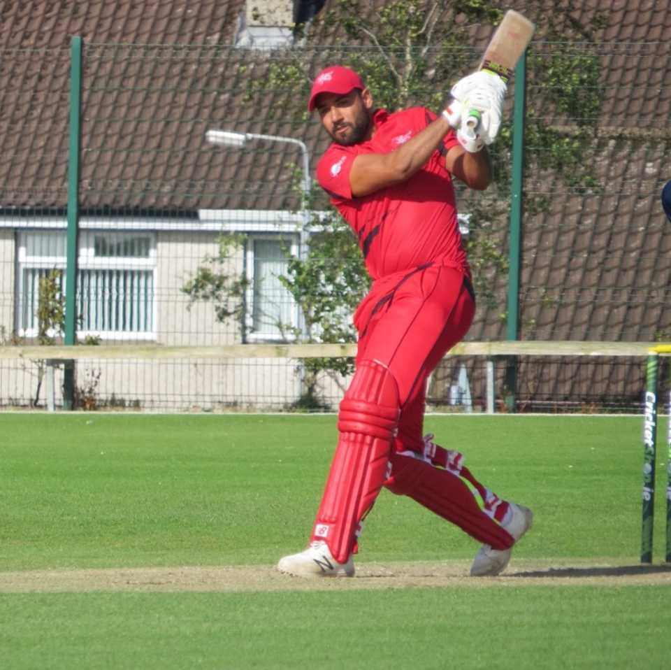 Babar Hayat plays through mid-wicket en route to a 31-ball 49